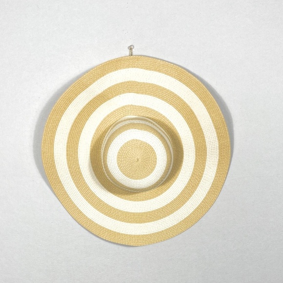 Shade & Shore Striped Tan and White Sun Hat - Picture 2 of 12